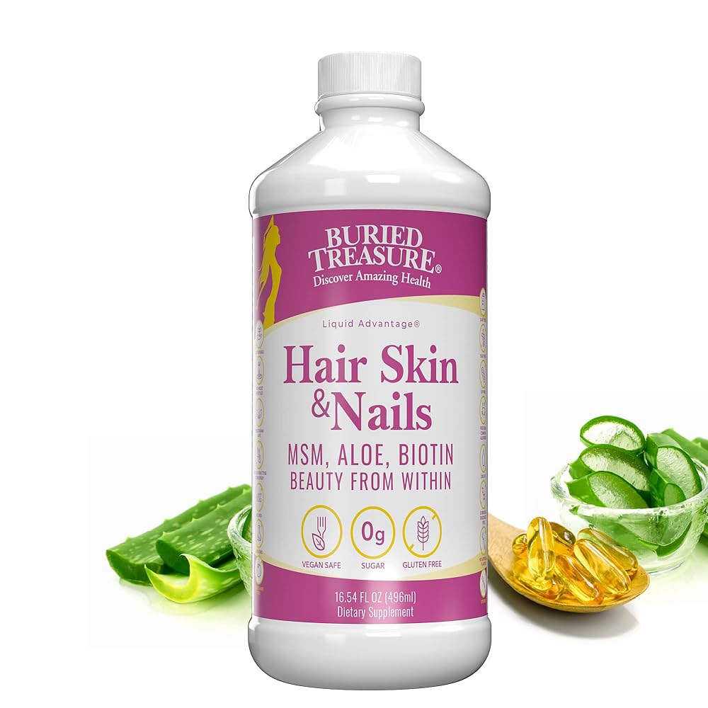 Amazon.com: Buried Treasure Hair, Skin and Nails with MSM